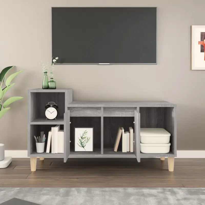 Klassieke Tv-meubel van bewerkt hout in grijs sonoma stijl - Tv-meubels