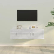 Klassieke Tv-meubels in bewerkt hout met hoogglans wit design - Hoogglans wit / 2 - Tv-meubels