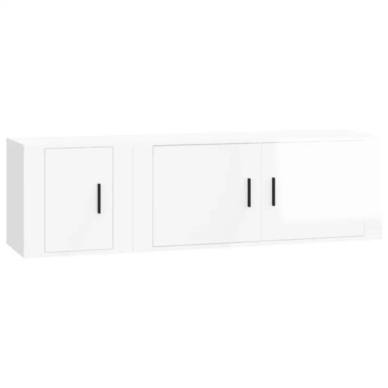 Klassieke Tv-meubels in bewerkt hout met hoogglans wit design - Hoogglans wit / 2 - Tv-meubels