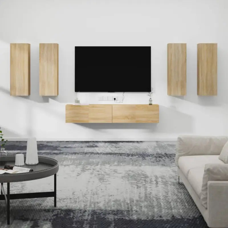 Klassieke TV-meubels van bewerkt hout met trendy en praktische design - Sonoma eiken / 6 / 90 cm - Tv-meubels