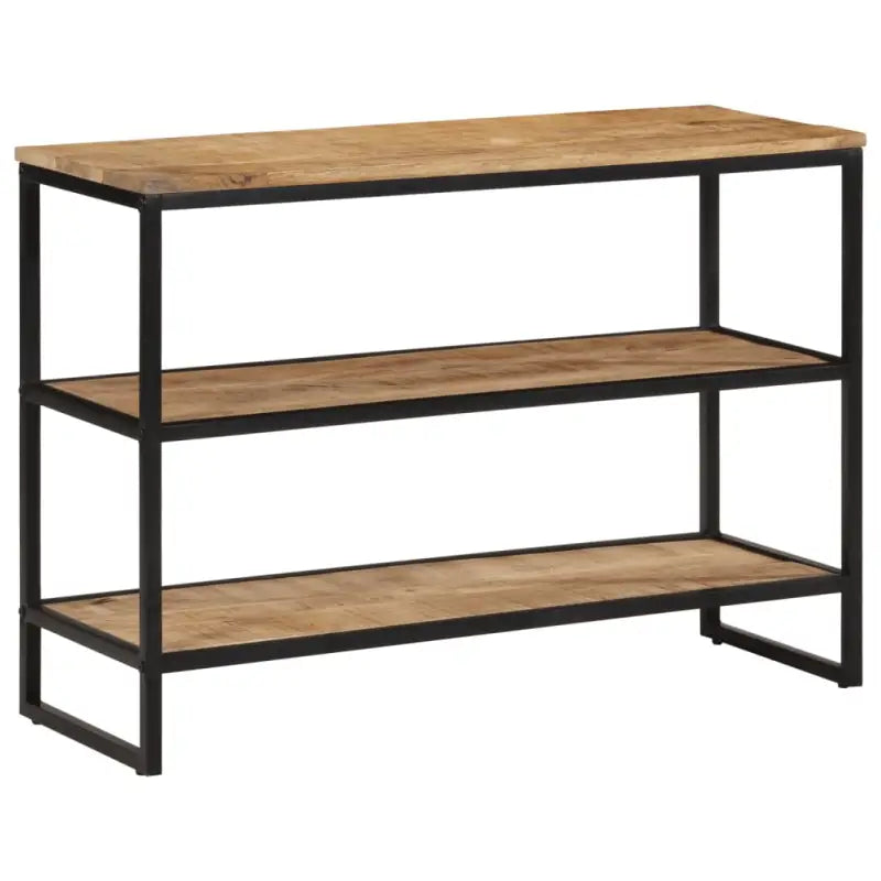 Klassieke wandtafel van massief mangohout voor in huis - 1 / 100 cm / 2 schappen (U-vormige poot) - Bijzettafels