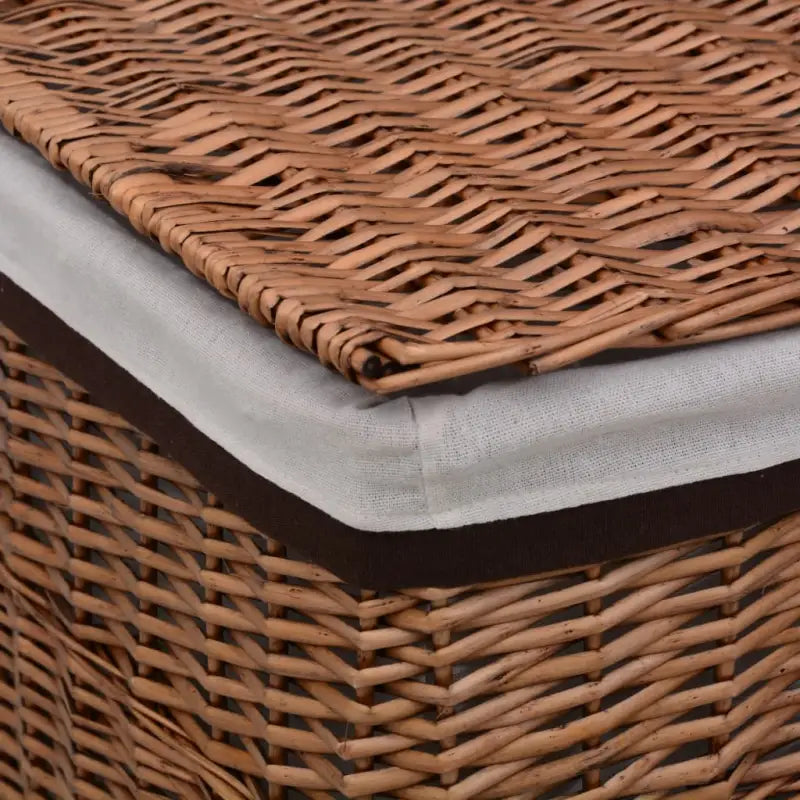 Klassieke wasmand van wilgenvlecht voor de badkamer - Bruin / 1 - Wasmanden