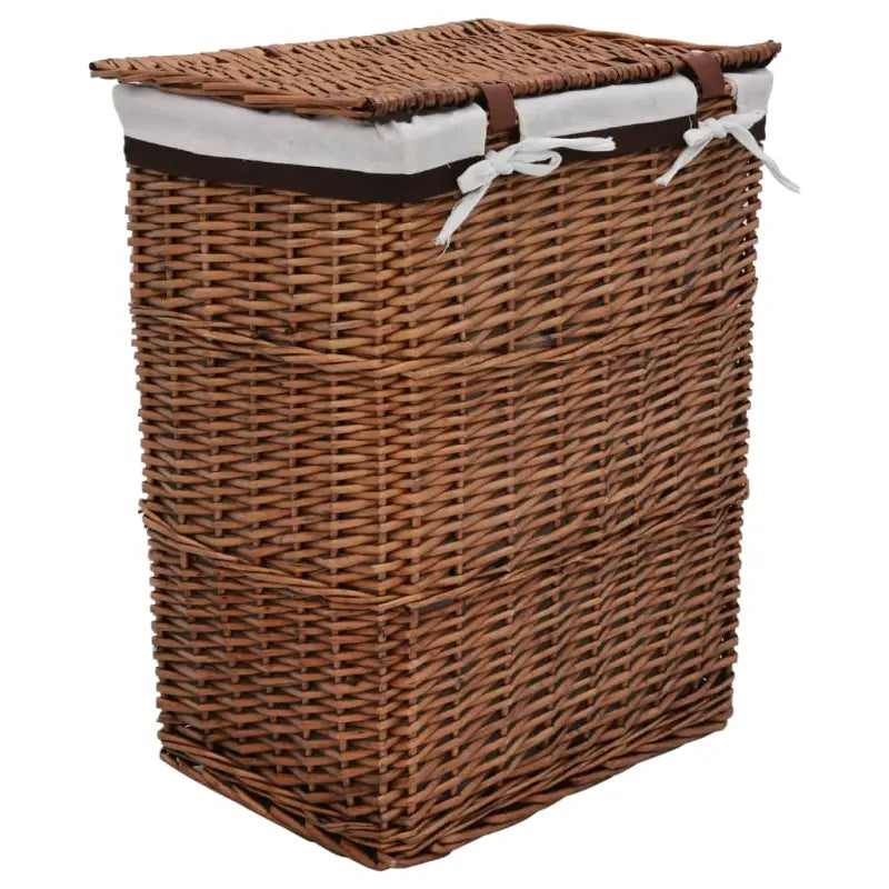 Klassieke wasmand van wilgenvlecht voor de badkamer - Bruin / 1 - Wasmanden