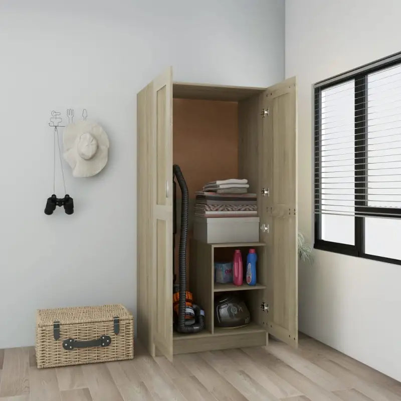 Kledingkast van bewerkt hout voor elegante en praktische opbergruimte - Sonoma eiken / 1 - Kledingkasten