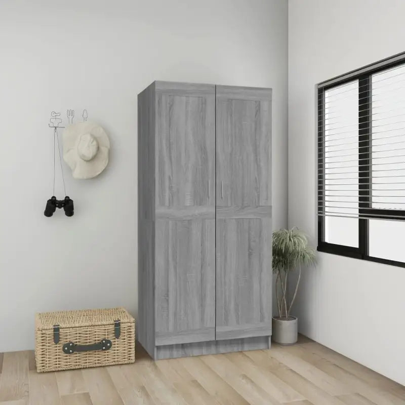 Kledingkast van bewerkt hout voor elegante en praktische opbergruimte - Grijs sonoma / 1 - Kledingkasten
