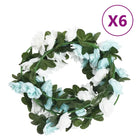 Kransen en slingers met bloemen voor een romantische kerstsfeer - Blauw en wit - Kransen en slingers