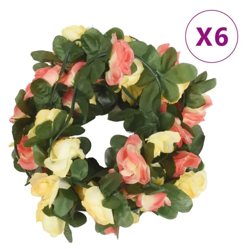 Kransen en Slingers met Bloemen voor een Romantische Kerstsfeer - Geel en groen - Kransen en slingers