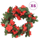 Kransen en Slingers met Bloemen voor een Romantische Kerstsfeer - Rood - Kransen en slingers