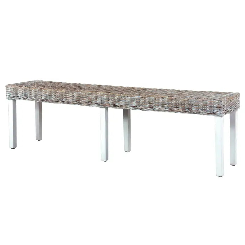 Kubu Rattan Eettafelbank voor Een Natuurlijke Charme in je Interieur - Wit - Keuken- & eettafelbanken