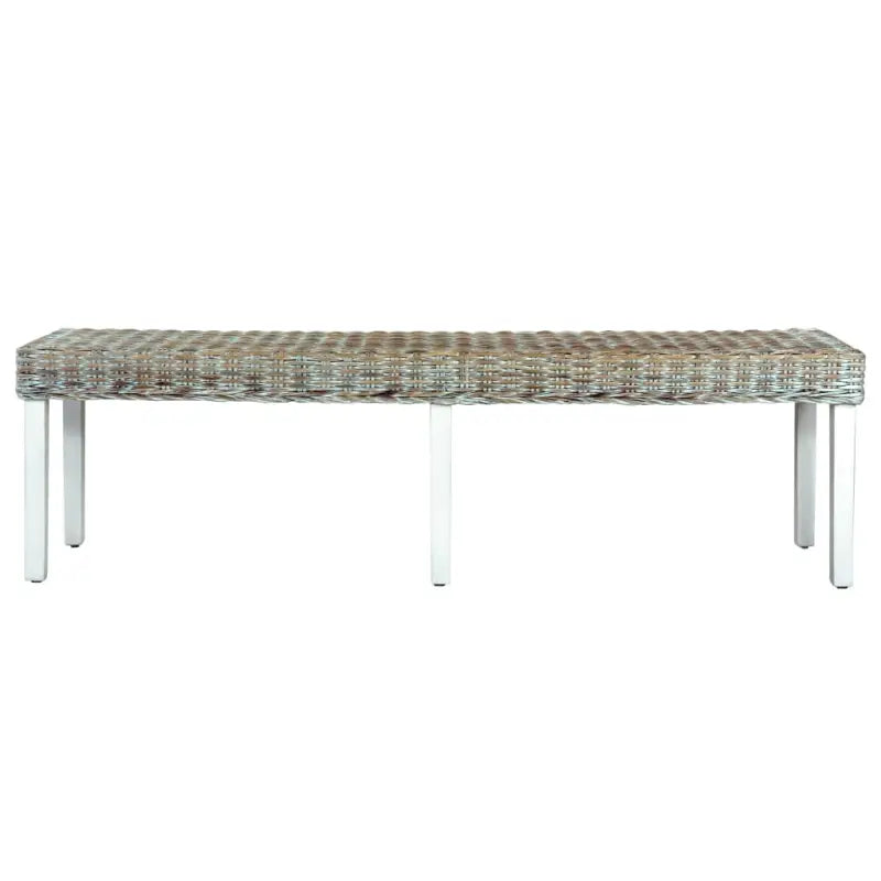 Kubu Rattan Eettafelbank voor Een Natuurlijke Charme in je Interieur - Wit - Keuken- & eettafelbanken