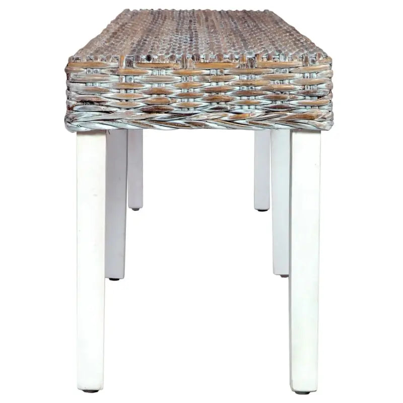 Kubu Rattan Eettafelbank voor Een Natuurlijke Charme in je Interieur - Wit - Keuken- & eettafelbanken
