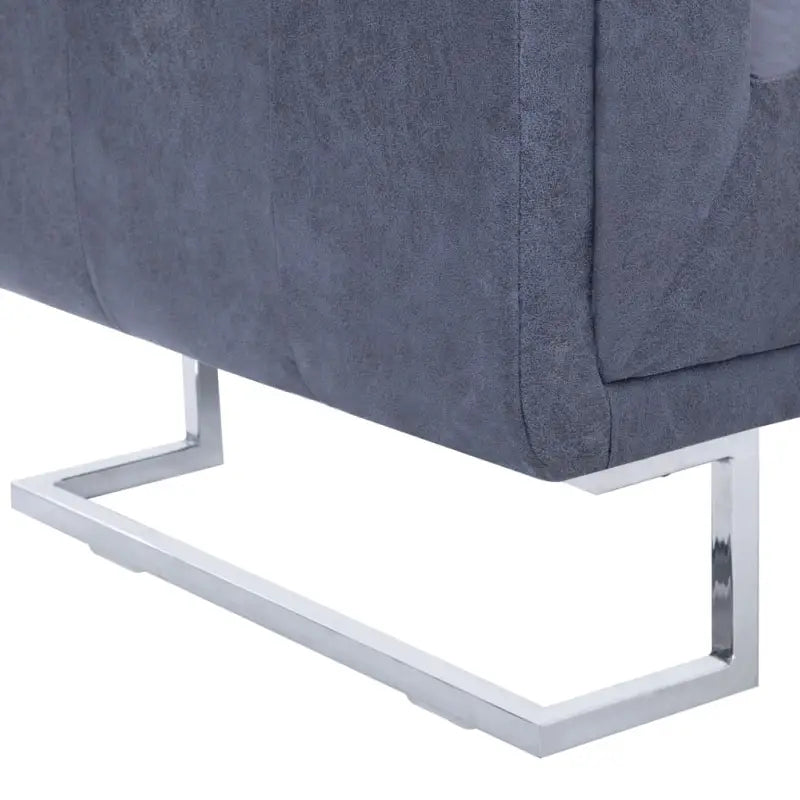 Kubus fauteuil met houten frame en verchroomde poten voor stijlvol comfort - Grijs / 1 - Fauteuils & Relaxfauteuils