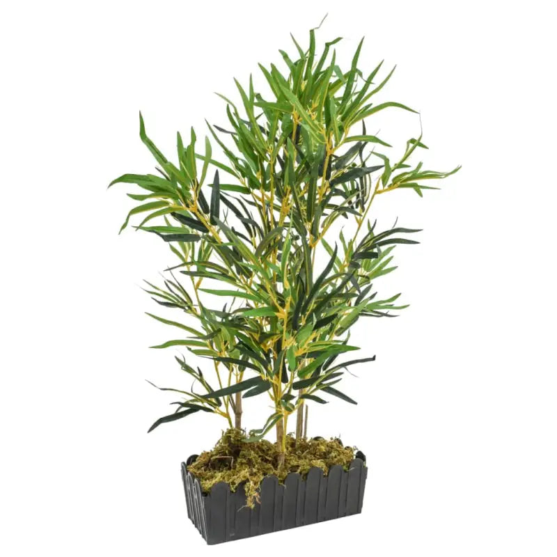 Kunstbamboe met kunststof pot voor woonkamer of kantoor decoratie - 30 x 14 x 80 cm / 1 - Kunstplanten