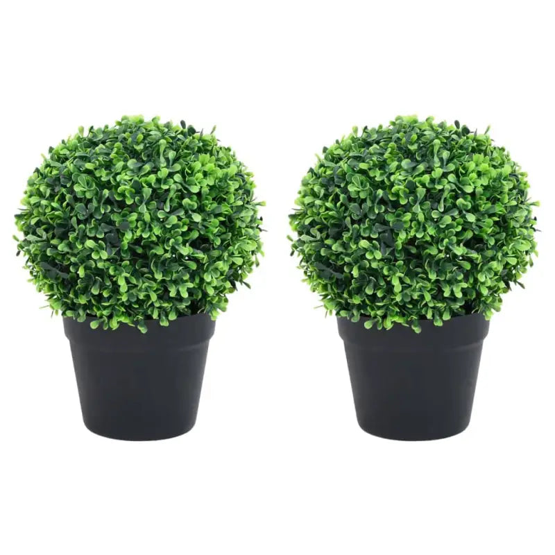 Kunstbuxus bolvorm voor binnen en buiten een stijlvolle groene toevoeging - 29.5 x 37 cm / 2 - Kunstplanten