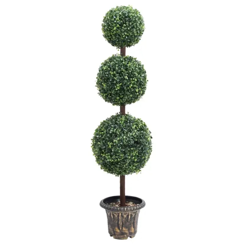 Kunstbuxus met driedubbele bolvorm voor binnen en buiten gebruik - 22.5 x 118 cm / 1 - Kunstplanten