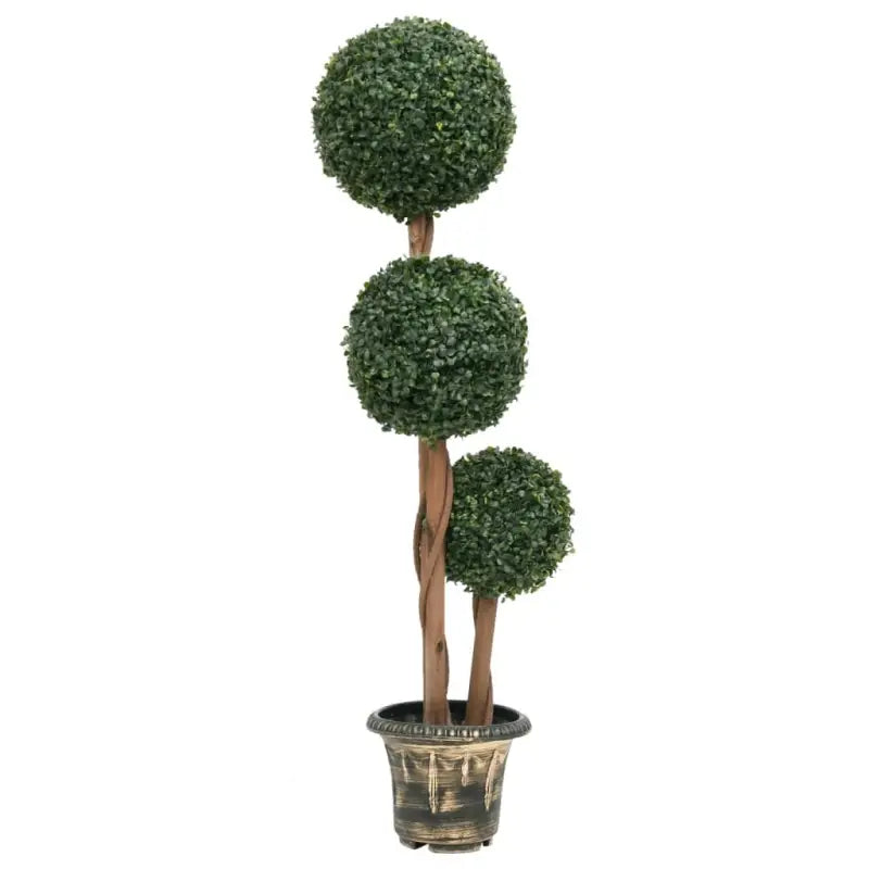 Kunstbuxus met driedubbele bolvorm voor binnen en buiten gebruik - 25 x 119 cm / 1 - Kunstplanten