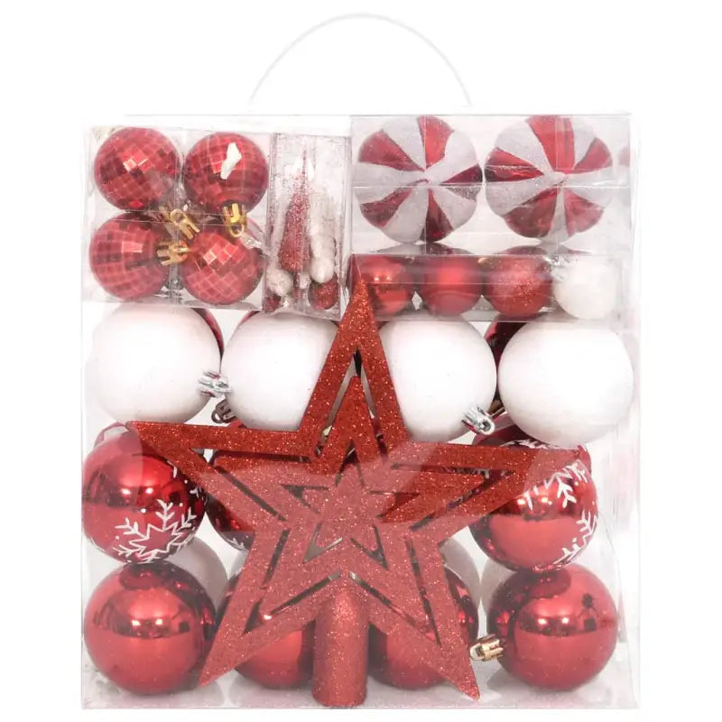 Kunststof kerstballen set voor feestelijke versiering - Rood / 1 - Decoratie voor feestdagen