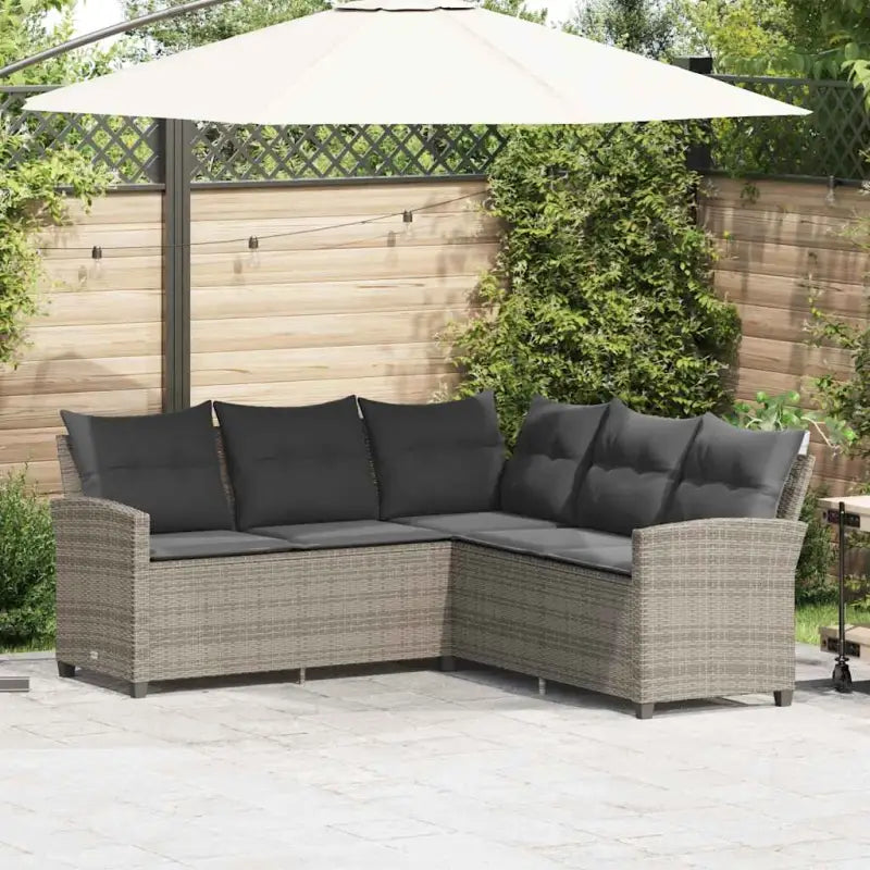 L-vormige bank met poly rattan voor een comfortabele zitervaring buiten - 1 / Grijs / Antraciet - Tuinsets