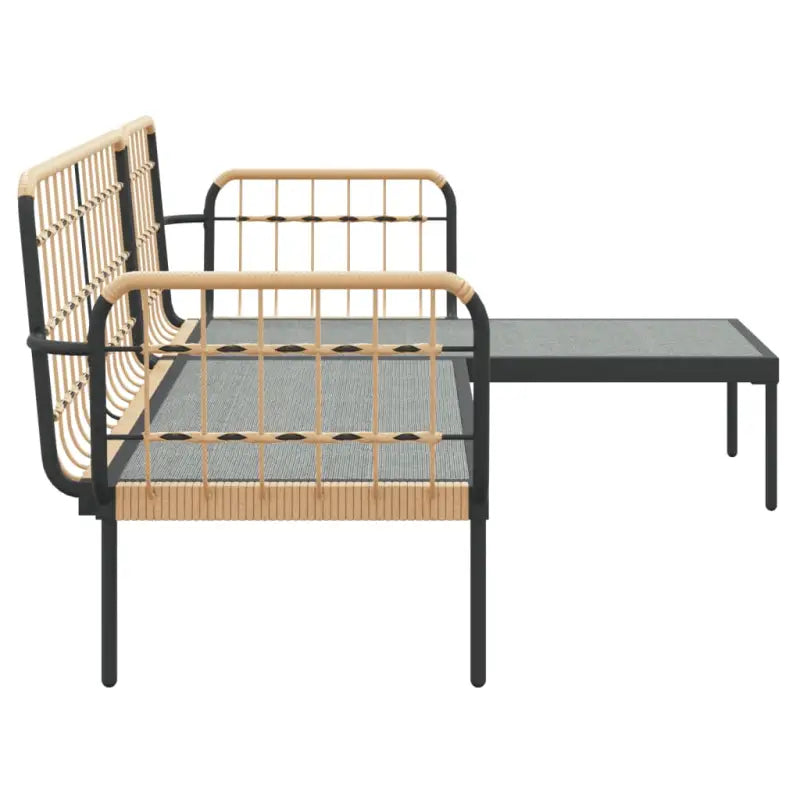 L-vormige bank tuinset van poly rattan voor een stijlvolle tuinbank - Donkergrijs - Tuinsets