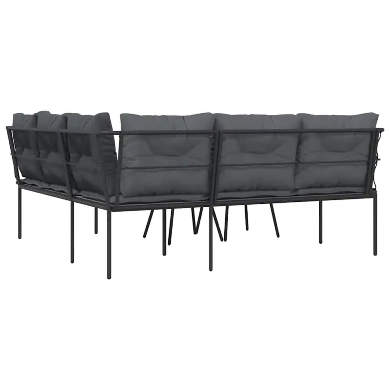 L-vormige tuinbank met comfortabele zitervaring en wasbare hoes - Antraciet - Tuinsets