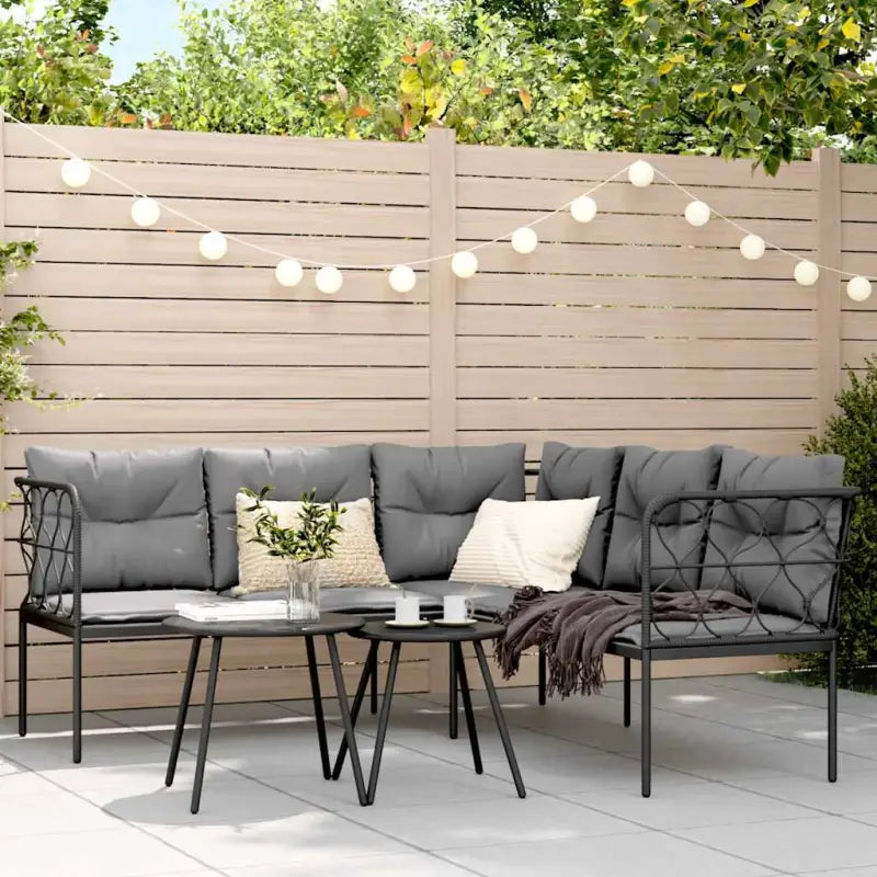 L-vormige tuinbank met comfortabele zitervaring en wasbare hoes - Antraciet - Tuinsets