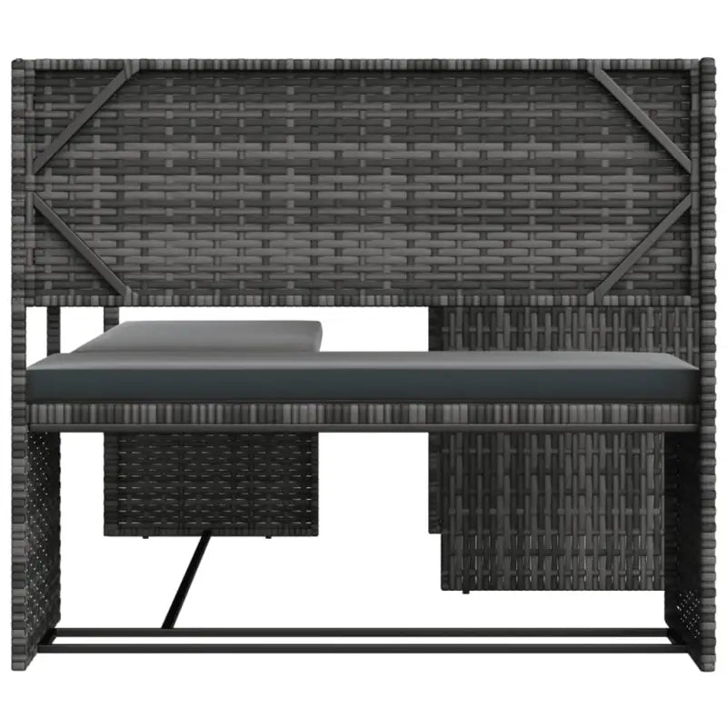 L-vormige tuinbank met inklapbare tafel en poly rattan voor buitengebruik - Tuinsets