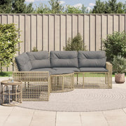 L-vormige tuinbank met poly rattan en wasbare hoes voor buitenplezier - Loungebanken