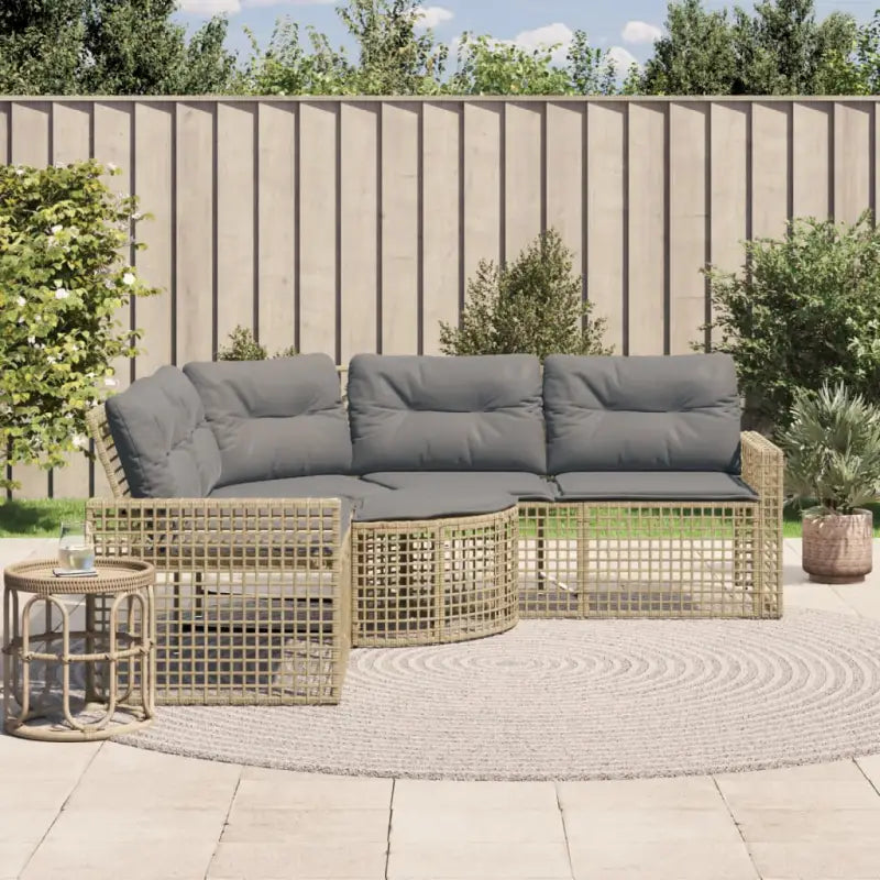 L-vormige tuinbank met poly rattan en wasbare hoes voor buitenplezier - Loungebanken