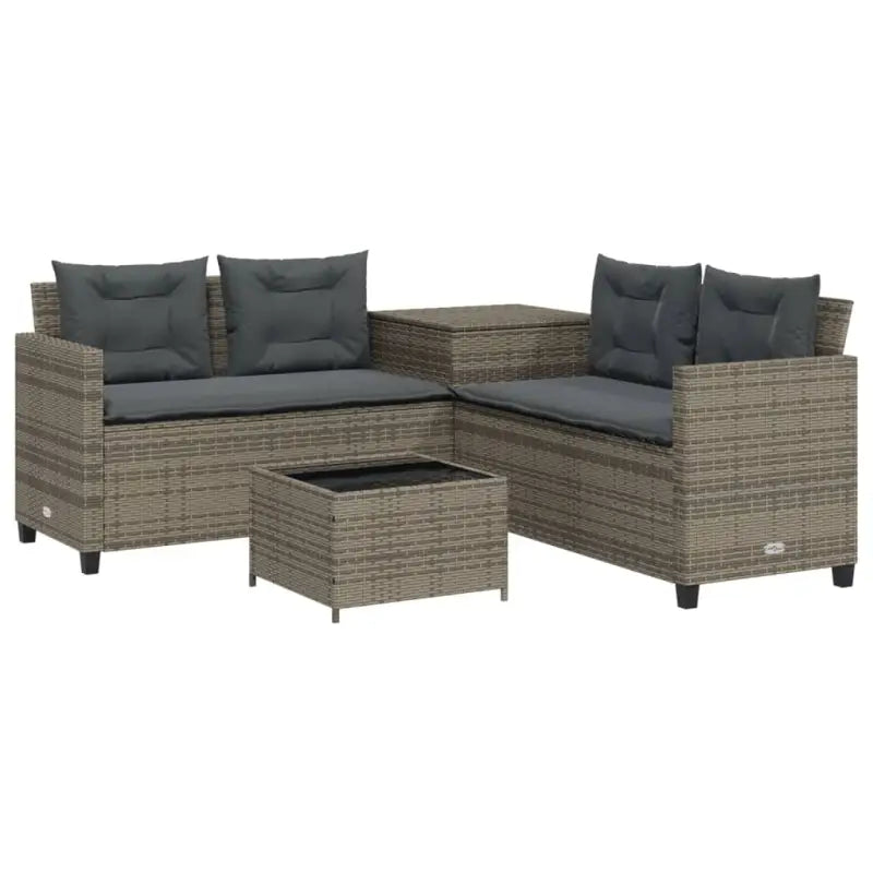 L-vormige tuinbank met poly rattan en waterdichte zak for easy cleaning - Tuinsets