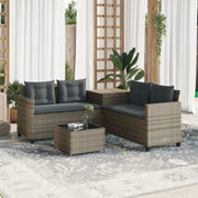 L-vormige tuinbank met poly rattan en waterdichte zak for easy cleaning - Tuinsets