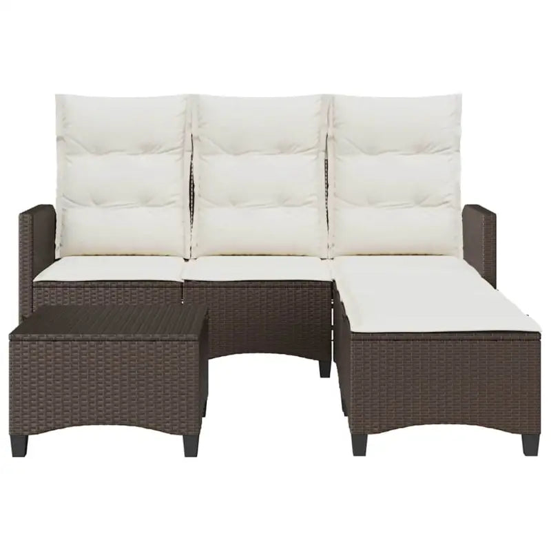L-vormige tuinbankset met poly rattan en wasbare hoes voor tuin of terras - Tuinsets