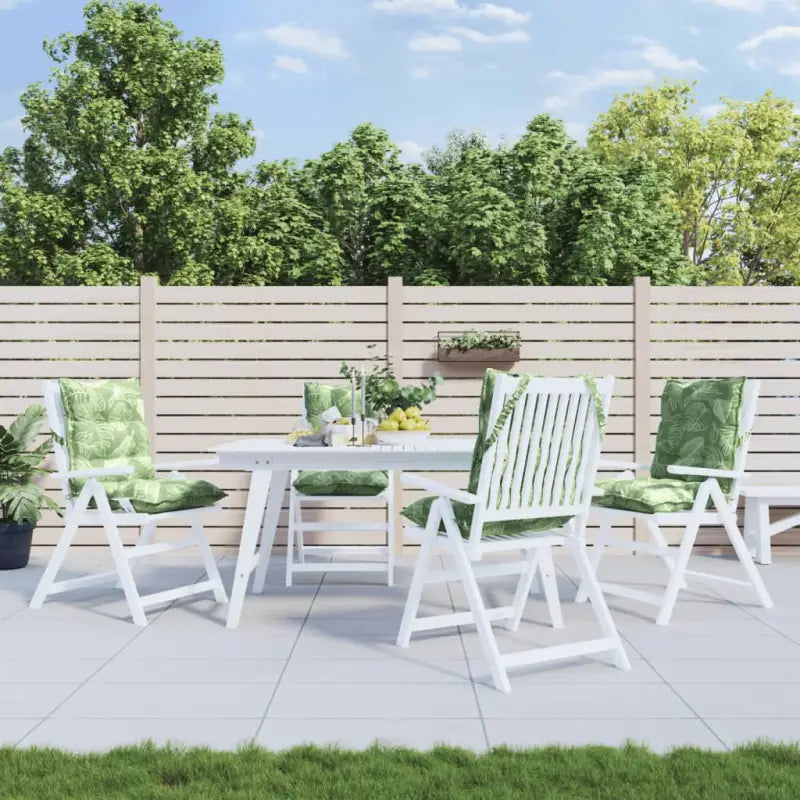 Lage rug stoelkussens van oxford stof voor een frisse buitenruimte - Bladontwerp / 4 / with 2 elastic straps