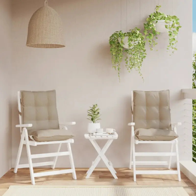 Lage rug stoelkussens van oxford stof voor een frisse buitenruimte - Taupe / 2 / with 2 elastic straps - Stoelkussens