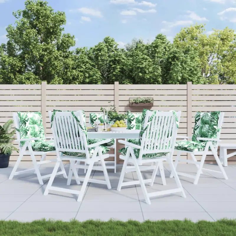 Lage rug stoelkussens van oxford stof voor een frisse buitenruimte - Bladpatroon / 6 / with 2 elastic straps