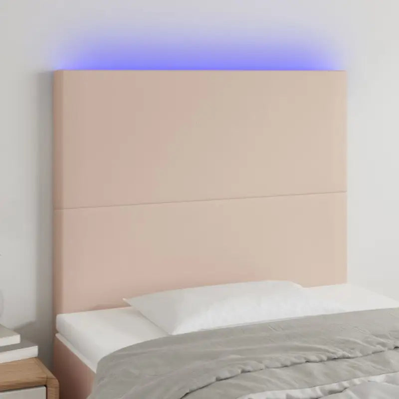 LED Hoofdbord en Voetbord in Kunstleer voor de Slaapkamer - Cappuccino / 80 x 5 x 118/128 cm / 1 - Hoofdborden