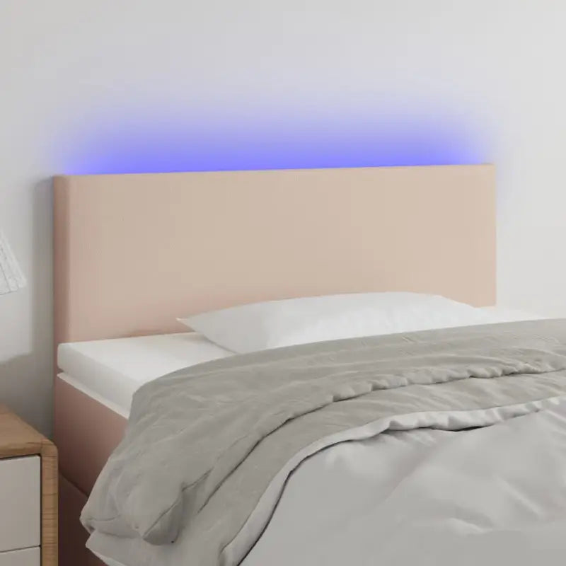 LED Hoofdbord en Voetbord in Kunstleer voor de Slaapkamer - Cappuccino / 80 x 5 x 78/88 cm / 1 - Hoofdborden