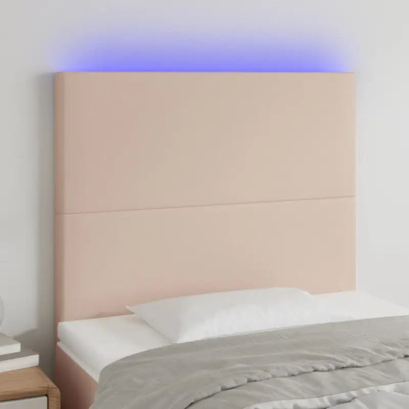 LED Hoofdbord en Voetbord in Kunstleer voor de Slaapkamer - Cappuccino / 100 x 5 x 118/128 cm / 1 - Hoofdborden