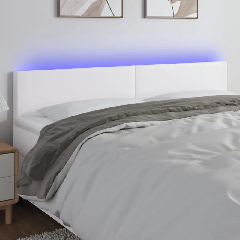 LED Hoofdbord en Voetbord in Kunstleer voor de Slaapkamer - Wit / 180 x 5 x 78/88 cm / 1 - Hoofdborden en voetborden