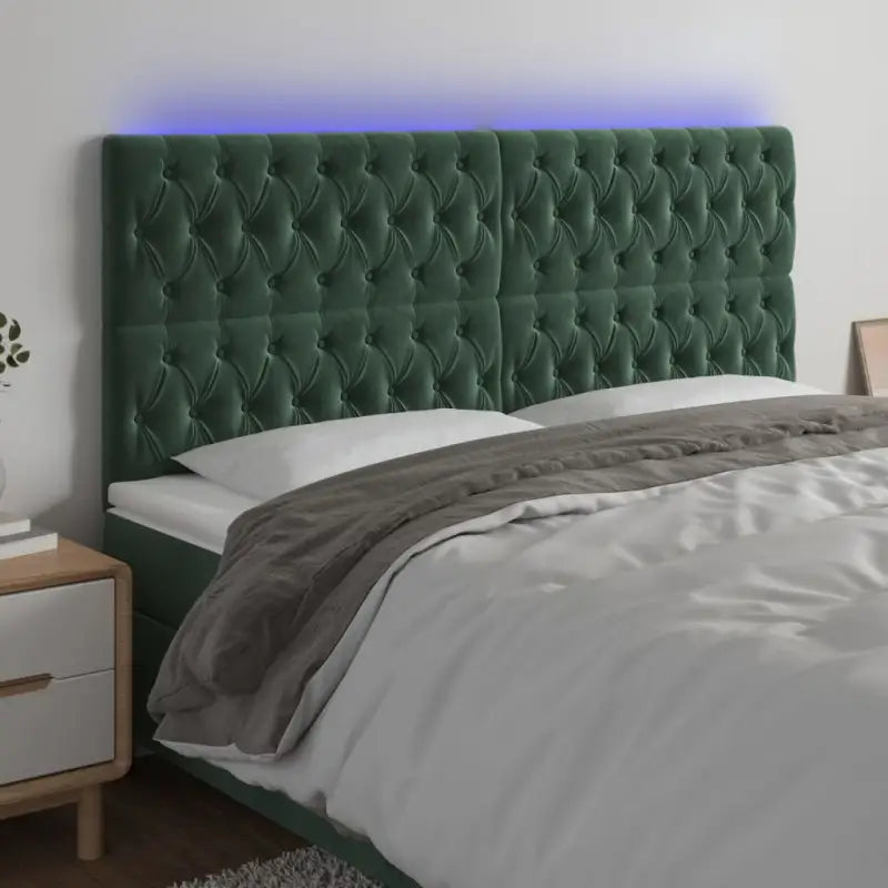 LED hoofdbord voor een modern en stijlvol slaapkameruitzicht - Donkergroen / 200 x 7 x 118/128 cm / 1 - Hoofdborden
