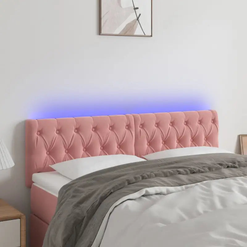 LED hoofdbord voor een modern en stijlvol slaapkameruitzicht - Roze / 144 x 7 x 78/88 cm / 1 - Hoofdborden en voetborden