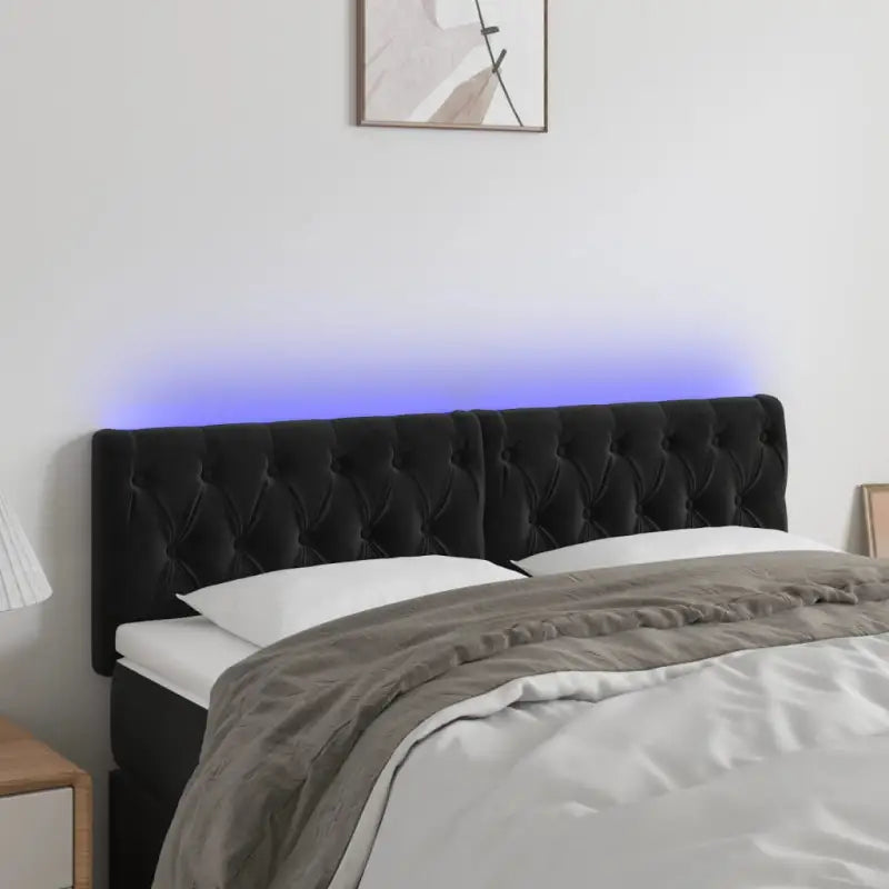 LED hoofdbord voor een modern en stijlvol slaapkameruitzicht - Zwart / 144 x 7 x 78/88 cm / 1 - Hoofdborden