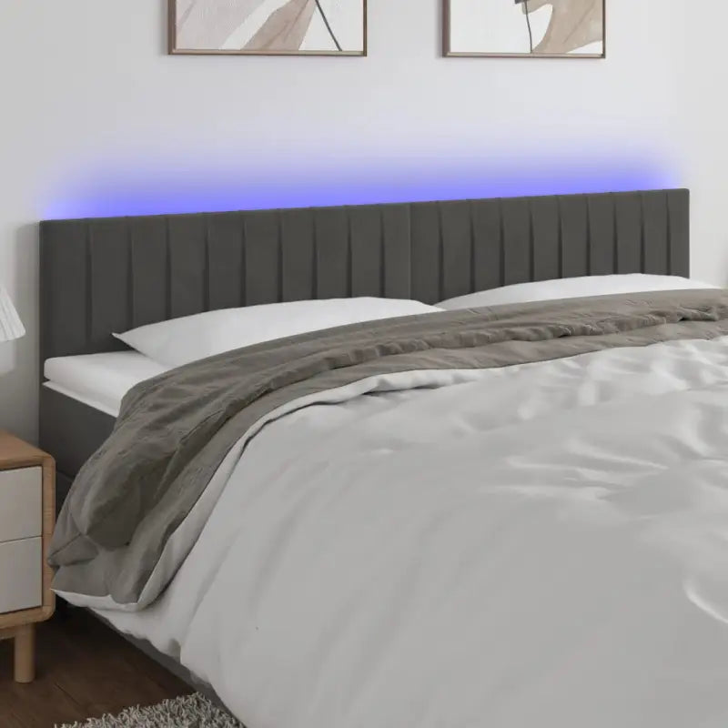 LED Hoofdbord voor een moderne slaapkamer uitstraling - Donkergrijs / 180 x 5 x 78/88 cm / 1 - Hoofdborden en voetborden