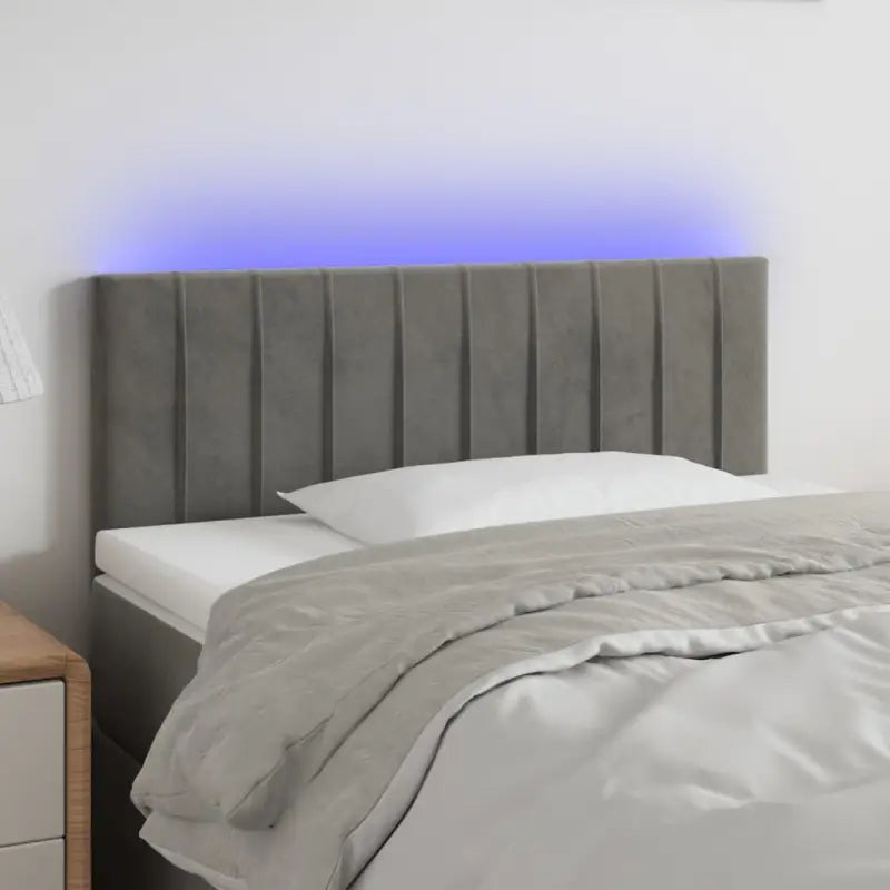 LED Hoofdbord voor een moderne slaapkamer uitstraling - Lichtgrijs / 100 x 5 x 78/88 cm / 1 - Hoofdborden en voetborden