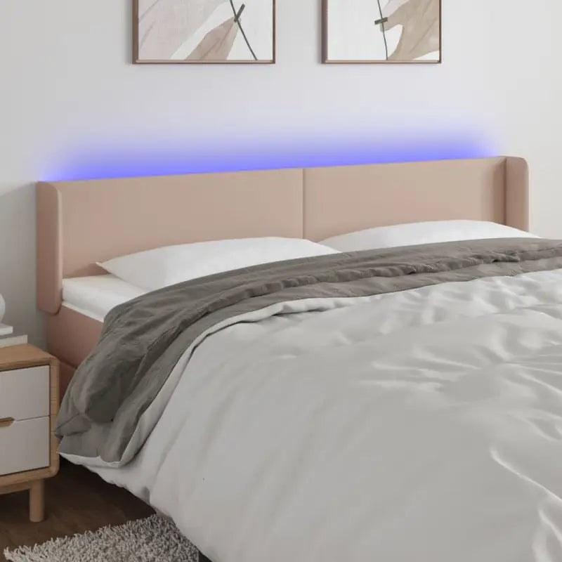 LED Hoofdbord voor een stijlvolle en duurzame slaapkamer uitstraling - Cappuccino / 203 x 16 x 78/88 cm / 1