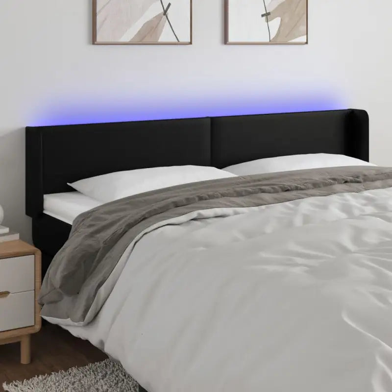 LED Hoofdbord voor een stijlvolle en duurzame slaapkamer uitstraling - Zwart / 183 x 16 x 78/88 cm / 1 - Hoofdborden