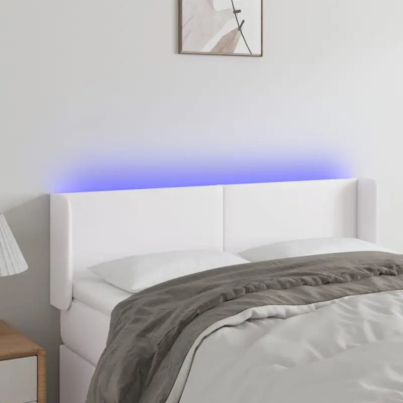 LED Hoofdbord voor een stijlvolle en duurzame slaapkamer uitstraling - Wit / 147 x 16 x 78/88 cm / 1 - Hoofdborden
