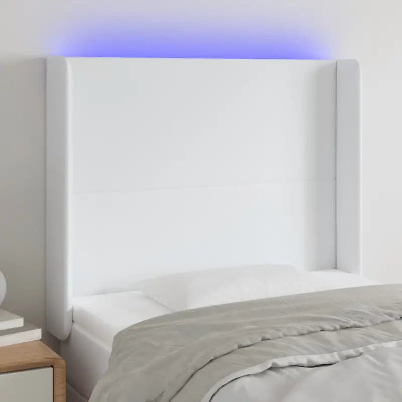 LED Hoofdbord voor een stijlvolle en duurzame slaapkamer uitstraling - Wit / 103 x 16 x 118/128 cm / 1 - Hoofdborden