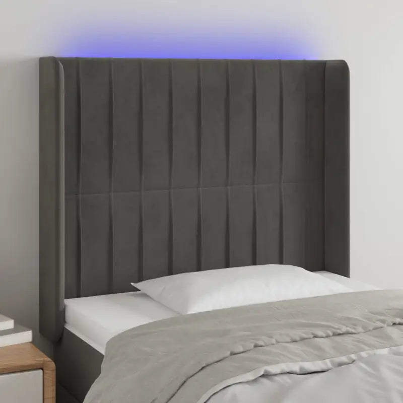 Leslicht hoofdeinde en voetbord voor een moderne slaapkamer - Donkergrijs / 103 x 16 x 118/128 cm / 1 - Hoofdborden