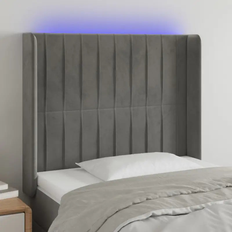 Leslicht hoofdeinde en voetbord voor een moderne slaapkamer - Lichtgrijs / 93 x 16 x 118/128 cm / 1 - Hoofdborden