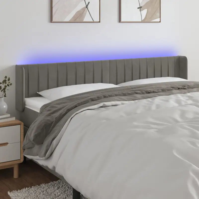 Leslicht hoofdeinde en voetbord voor een moderne slaapkamer - Lichtgrijs / 163 x 16 x 78/88 cm / 1 - Hoofdborden